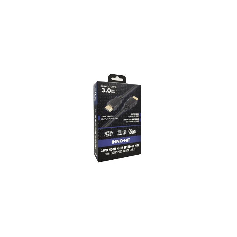 Cavo hdmi inno-hit high-speed 4k hdr 60hz 3m nero [ih-hdmi30l]
