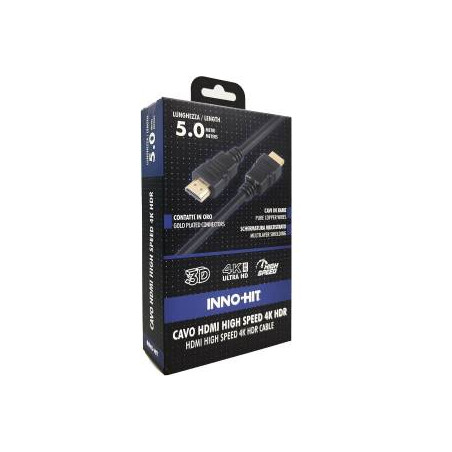 Cavo hdmi inno-hit high-speed 4k hdr 60hz 5m nero [ih-hdmi50l]