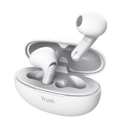 Auricolari trust yavi wireless/bluetooth con microfono bianco [25173]