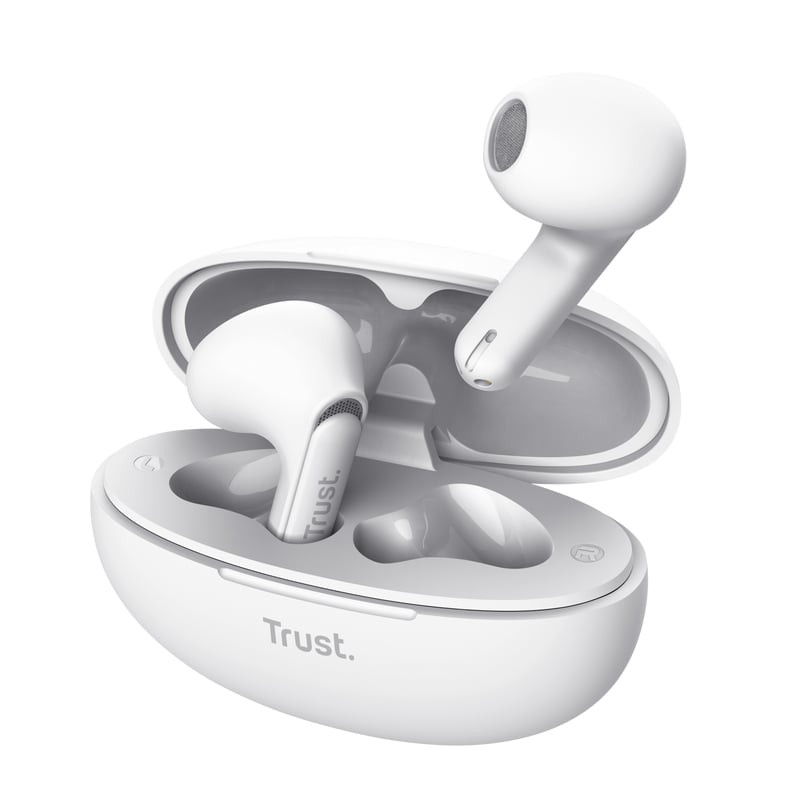 Auricolari trust yavi wireless/bluetooth con microfono bianco [25173]