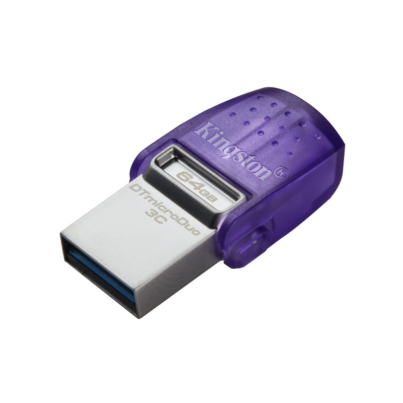 Pendrive 64gb kingston datatraveler microduo 3c viola/trasparente