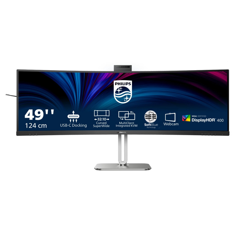 Monitor led 48.8'' philips 49b2u6900ch doppio qhd 5120x1440/4ms/classe