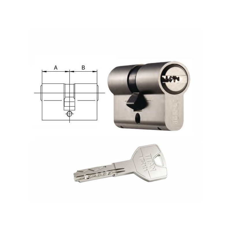 Cilindro dom titan t200-3545 infilare 80-35-45 ottone