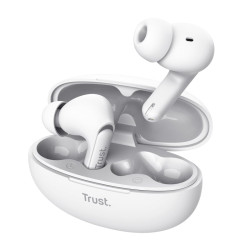 Auricolari trust yavi wireless/bluetooth con microfono bianco [25172]