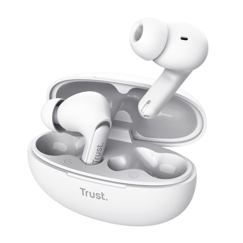 Auricolari trust yavi wireless/bluetooth con microfono bianco [25172]