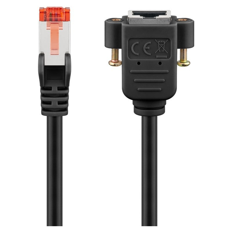 Cavo patch goobay 65638 prolunga cat.6 s/ftp 2m nero [65638]