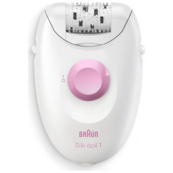 Epilatore braun silk-epil 1 1-000 20 pinzette per corpo bianco/rosa