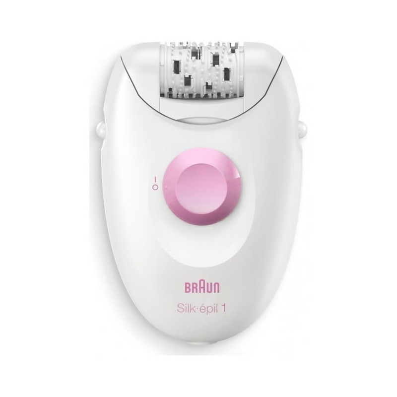 Epilatore braun silk-epil 1 1-000 20 pinzette per corpo bianco/rosa