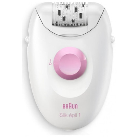 Epilatore braun silk-epil 1 1-000 20 pinzette per corpo bianco/rosa