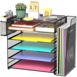 Organizer da scrivania techly 5 vassoi a4/1portadocumenti verticale/1portapenne