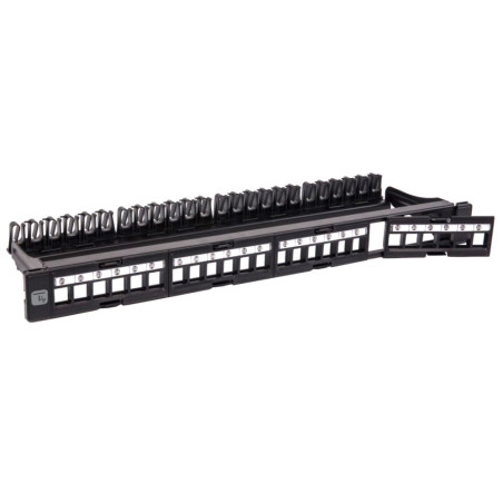 Pannello patch techly 24 posti rj45 utp rack 19'' nero