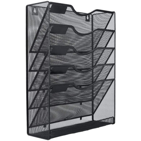 Organizer da parete techly 5 divisori a4 con mensola 32.5x10.5x40.5cm