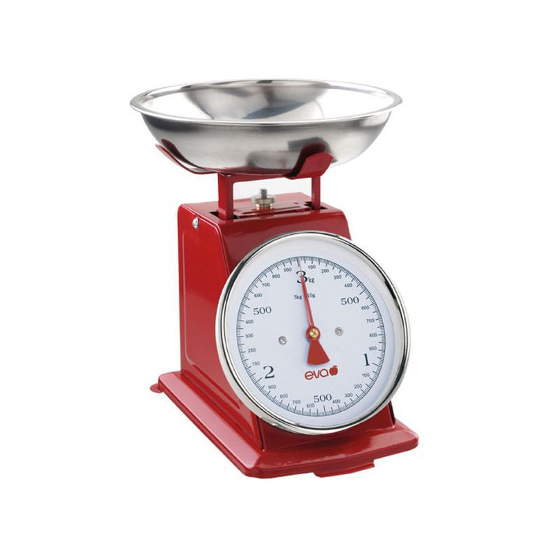 Bilancia da cucina meccanica eva 10g-3kg rosso [033057]