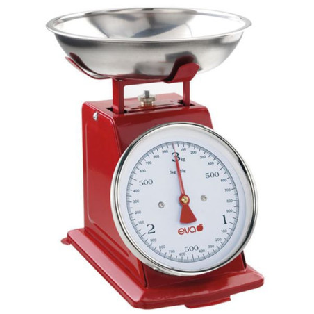 Bilancia da cucina meccanica eva 10g-3kg rosso [033057]