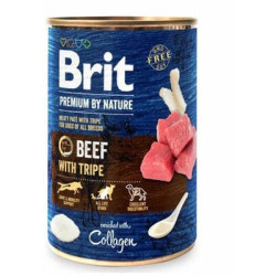 Mangime umido per cani brit premium by nature manzo con trippa 400g