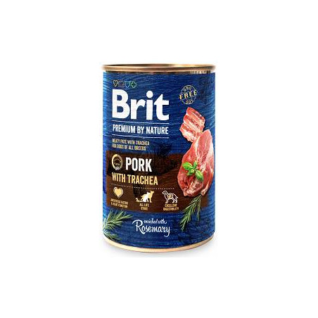 Mangime umido per cani brit premium by nature maiale con trachea
