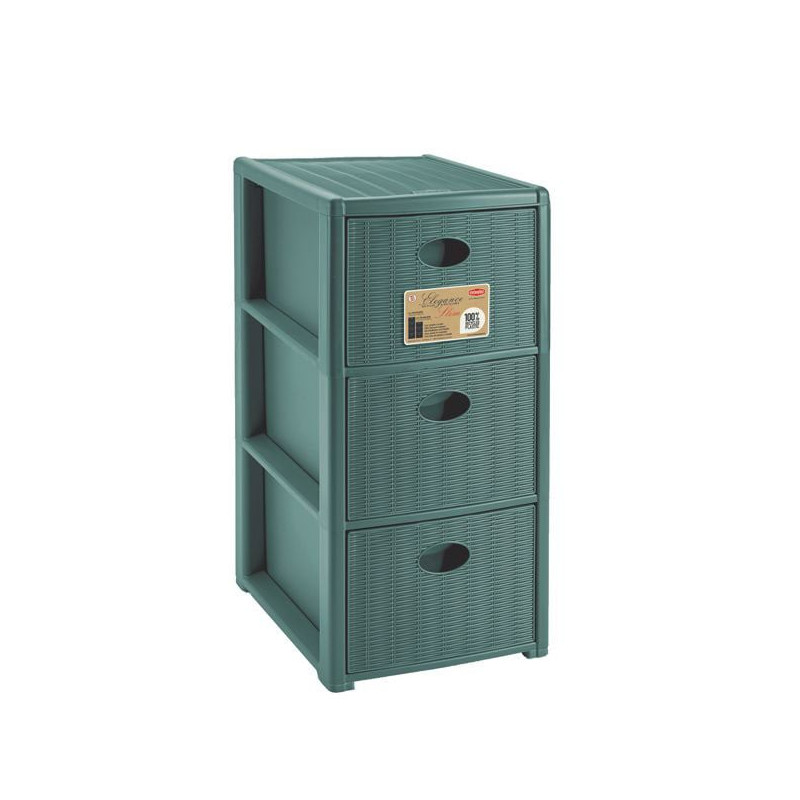 Cassetiera stefanplast elegance 3 cassetti 30x40x60h verde [30255]