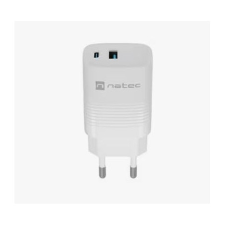 Alimentatore da rete natec ribera usb-a/usb-c 30w bianco