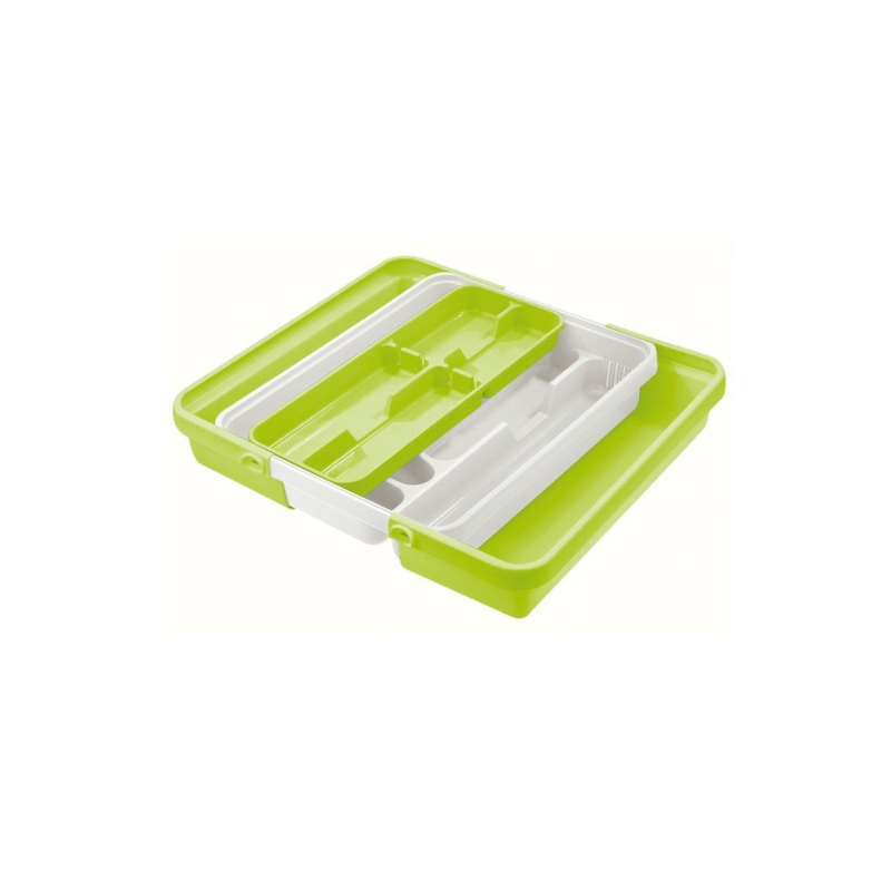 Portaposate tontarelli pieghevole 7.7x31.7x41.7cm 10scomparti bianco/verde