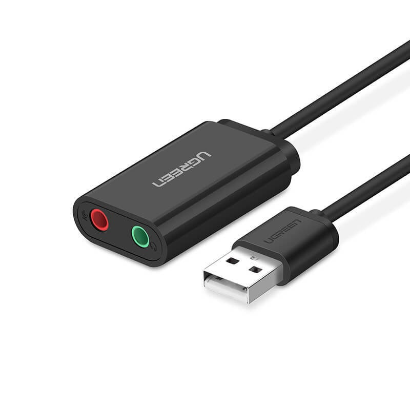 Adattatore ugreen usb 2.0 a suono 3.5mm cavo 0.15m nero [30724]