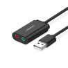 Adattatore ugreen usb 2.0 a suono 3.5mm cavo 0.15m nero [30724]