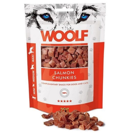 Mangime woolf bocconcini morbidi al salmone per cani 100g