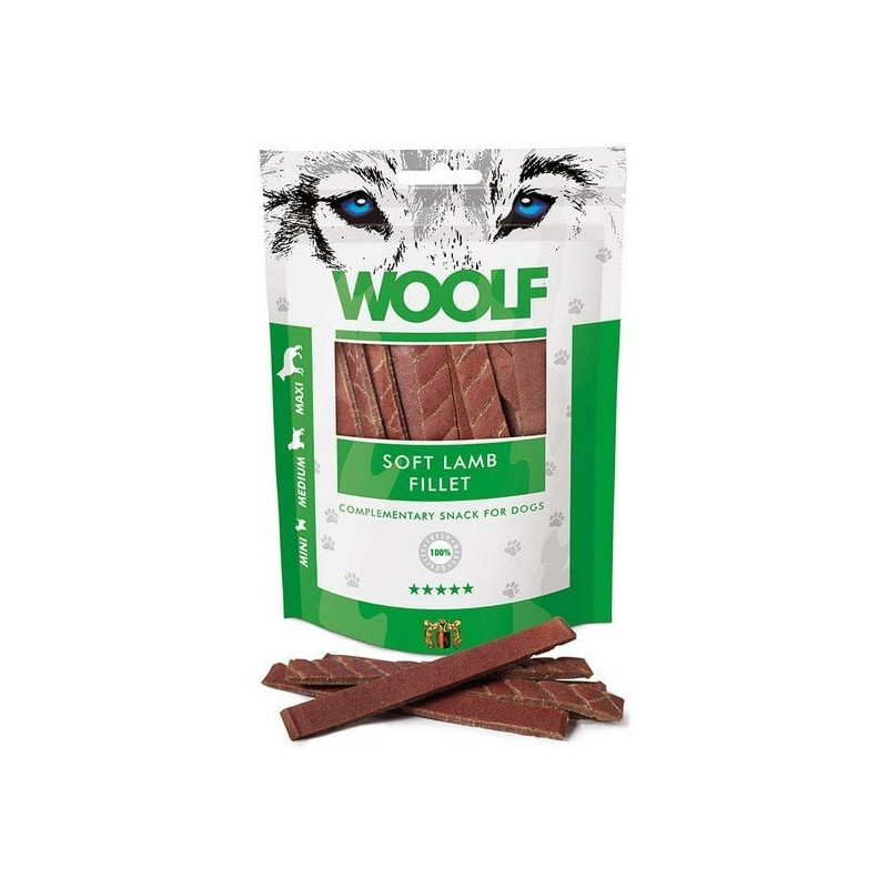 Mangime woolf filetto di agnello morbido per cani 100g
