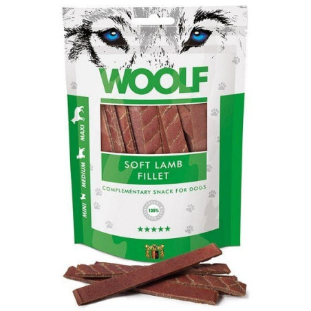 Mangime woolf filetto di agnello morbido per cani 100g