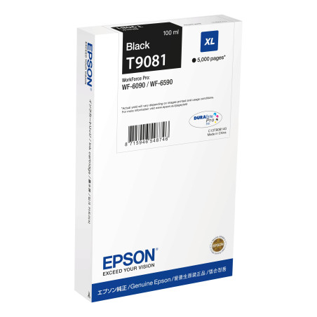 Cartuccia d'inchiostro epson t9081 xl 5000 pagine nero [c13t90814n]