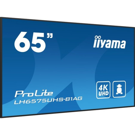 Monitor digital signage led 64.5" iiyama prolite ultra hd 3840x2160/8ms/classe