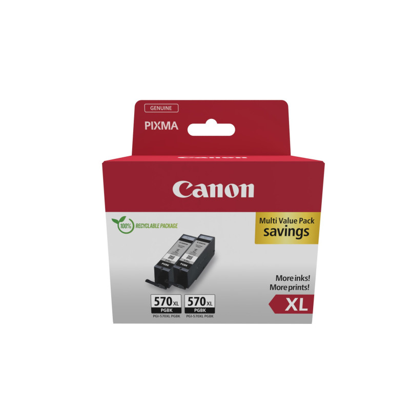 Cartuccia a getto d'inchiostro canon pgi-570xl xl 22ml x2pz