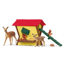 Set figurine schleich farm world capanna degli animali della foresta