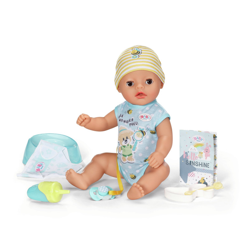 Bambola zapf creation baby born lukas piccolo neonato 36cm multicolore