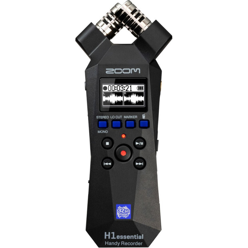 Registratore audio zoom h1essential portatile a 2 tracce 32bit float