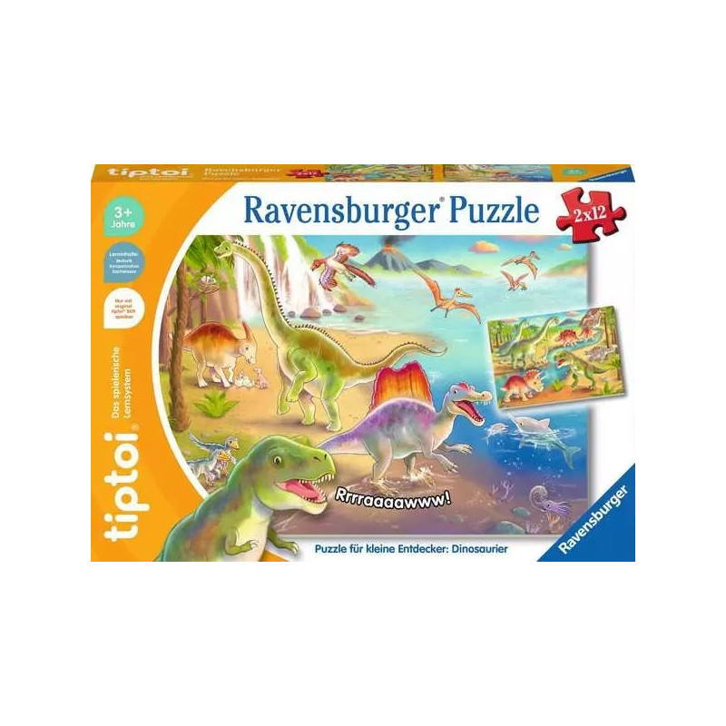 Puzzle ravensburger tiptoi per piccoli esploratori: dinosauri multicolore