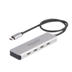 Hub usb delock 4 x usb-c 10000mbps grigio [64231]