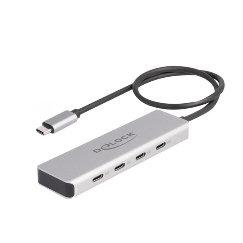 Hub usb delock 4 x usb-c 10000mbps grigio [64231]