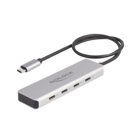 Hub usb delock 4 x usb-c 10000mbps grigio [64231]