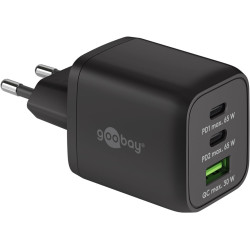 Alimentatore da rete goobay interno 2 x usb-c 65w nero [64753]