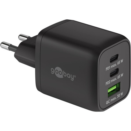 Alimentatore da rete goobay interno 2 x usb-c 65w nero [64753]