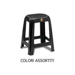 Sgabello stefanplast per bagno 41x35x46h plastico bianco [stefanplast]