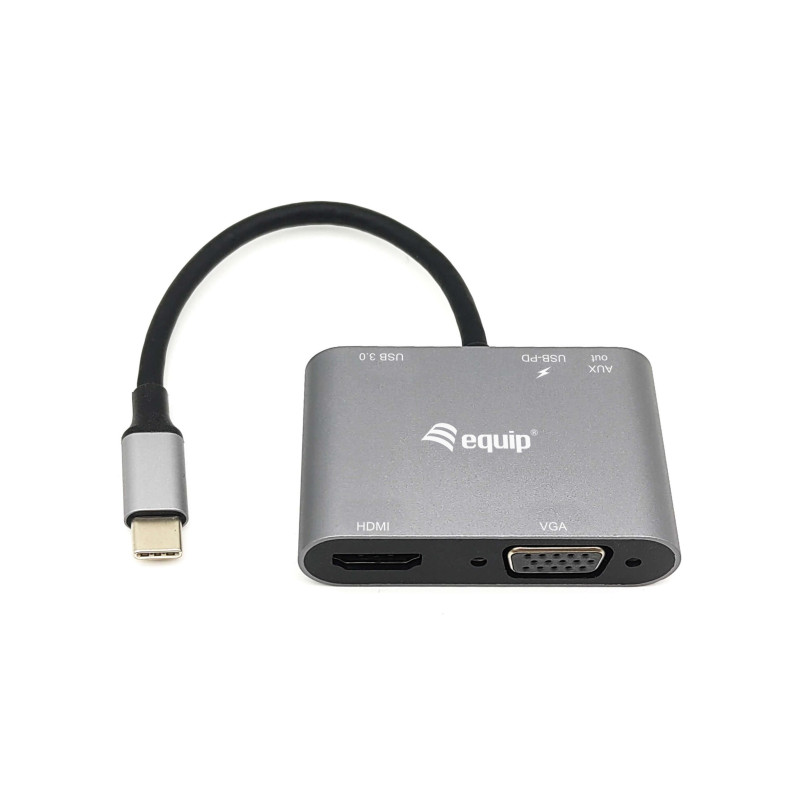 Adattatore conceptronic usb-c 5in1 multifunzione grigio/nero