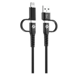 Cavo usb celly lightning tipo c/a 60w 2m nero [usbc4in1bk]