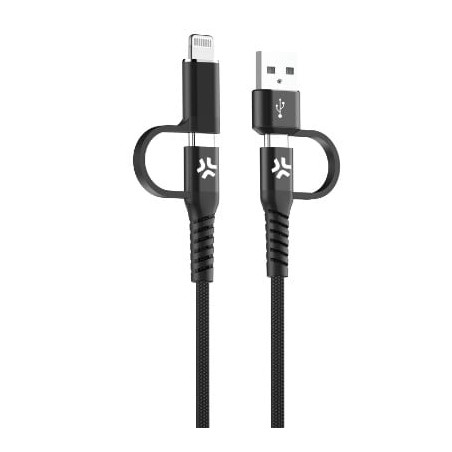 Cavo usb celly lightning tipo c/a 60w 2m nero [usbc4in1bk]