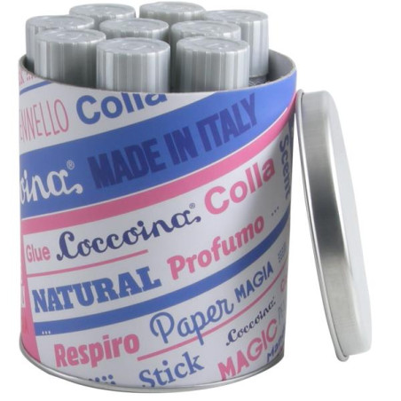 Barattolo coccoina realizzato in resistente cartoncino bianco 9pz