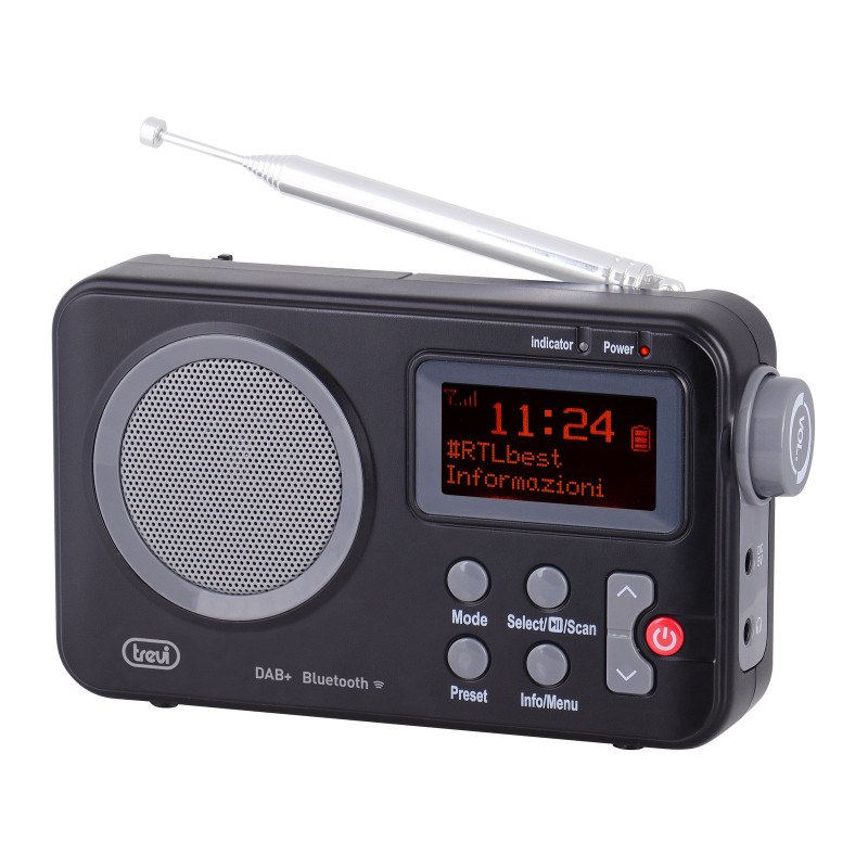 Radio trevi dab 7f80 r portatile dab/dab+/fm con bluetooth nero/grigio
