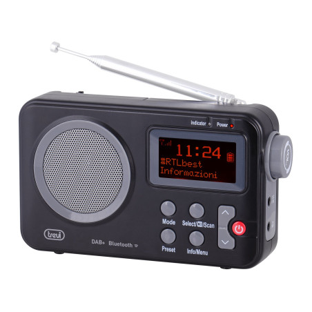 Radio trevi dab 7f80 r portatile dab/dab+/fm con bluetooth nero/grigio