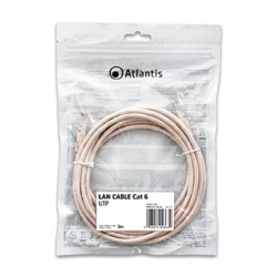 Cavo di rete atlantis land utp cat6 3m grigio