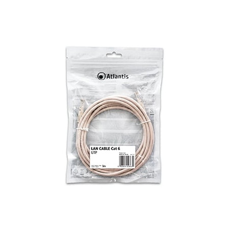 Cavo di rete atlantis land utp cat6 3m grigio