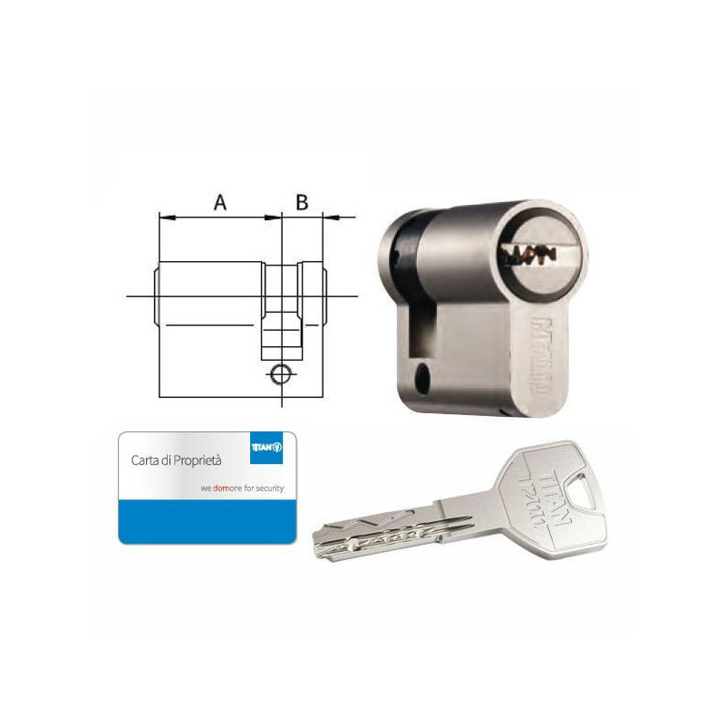 Cilindro dom titan t200-3010 infilare 40-30-10 ottone